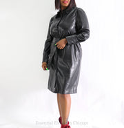 Dolce Cabo Faux Leather Shirt Dress - Essential Elements Chicago