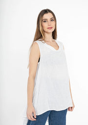 Eleanor Linen Top White One-Size POP ELEMENT - Tops by Pop Element | Essential Elements Chicago