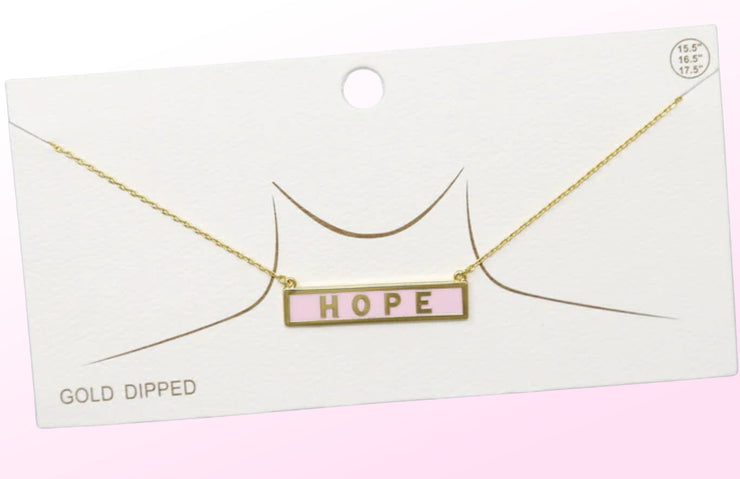 Elements Enamel Pink HOPE Necklace - Essential Elements Chicago