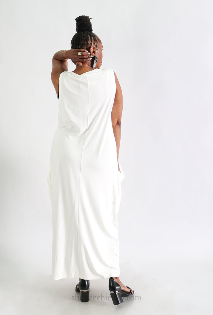 Elsewhere Jersey Dress - Off White - Essential Elements Chicago