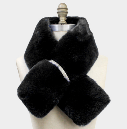 Faux Fur Scarf w/ Bling - Essential Elements Chicago