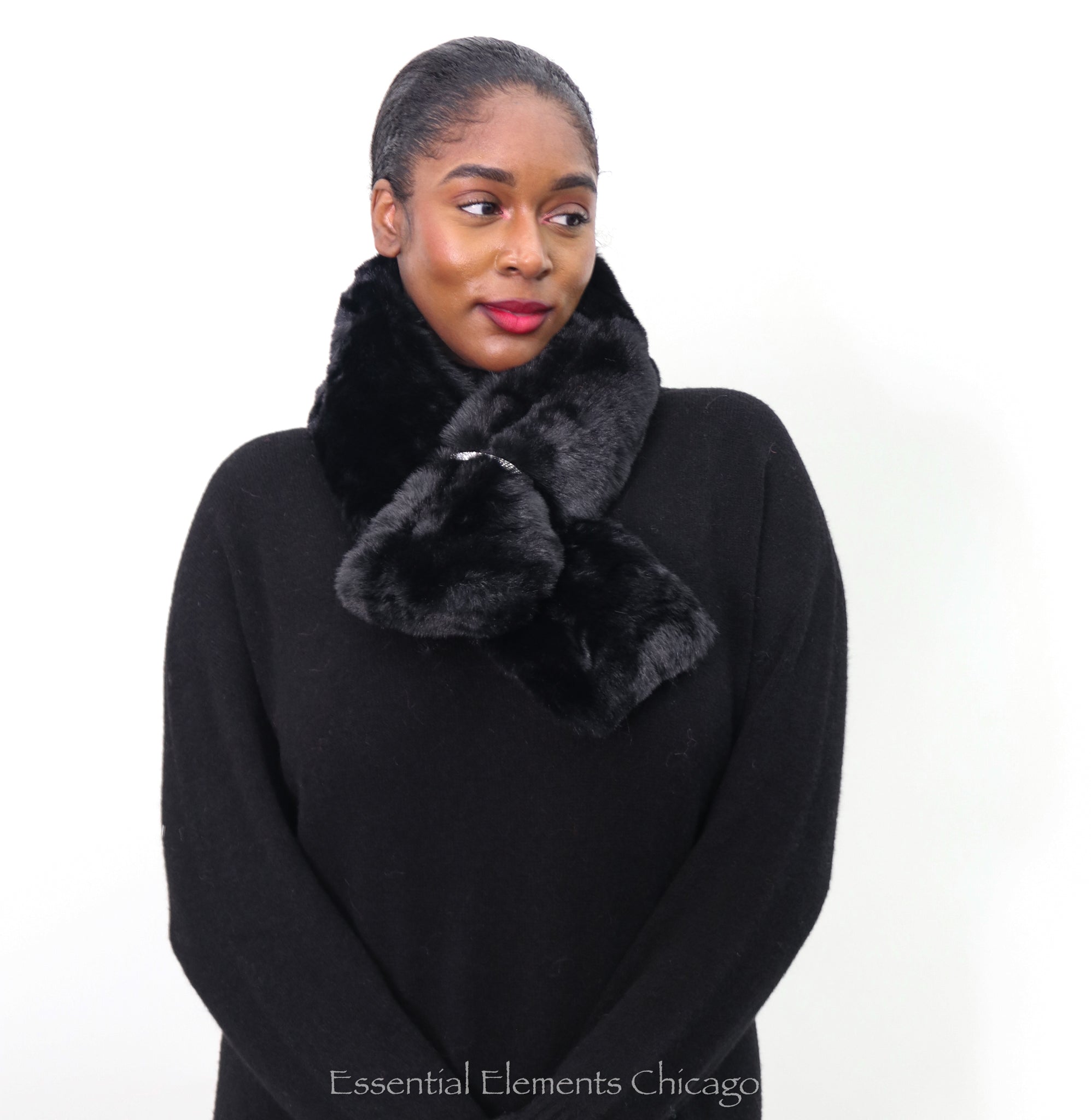 Faux Fur Scarf w/ Bling - Essential Elements Chicago