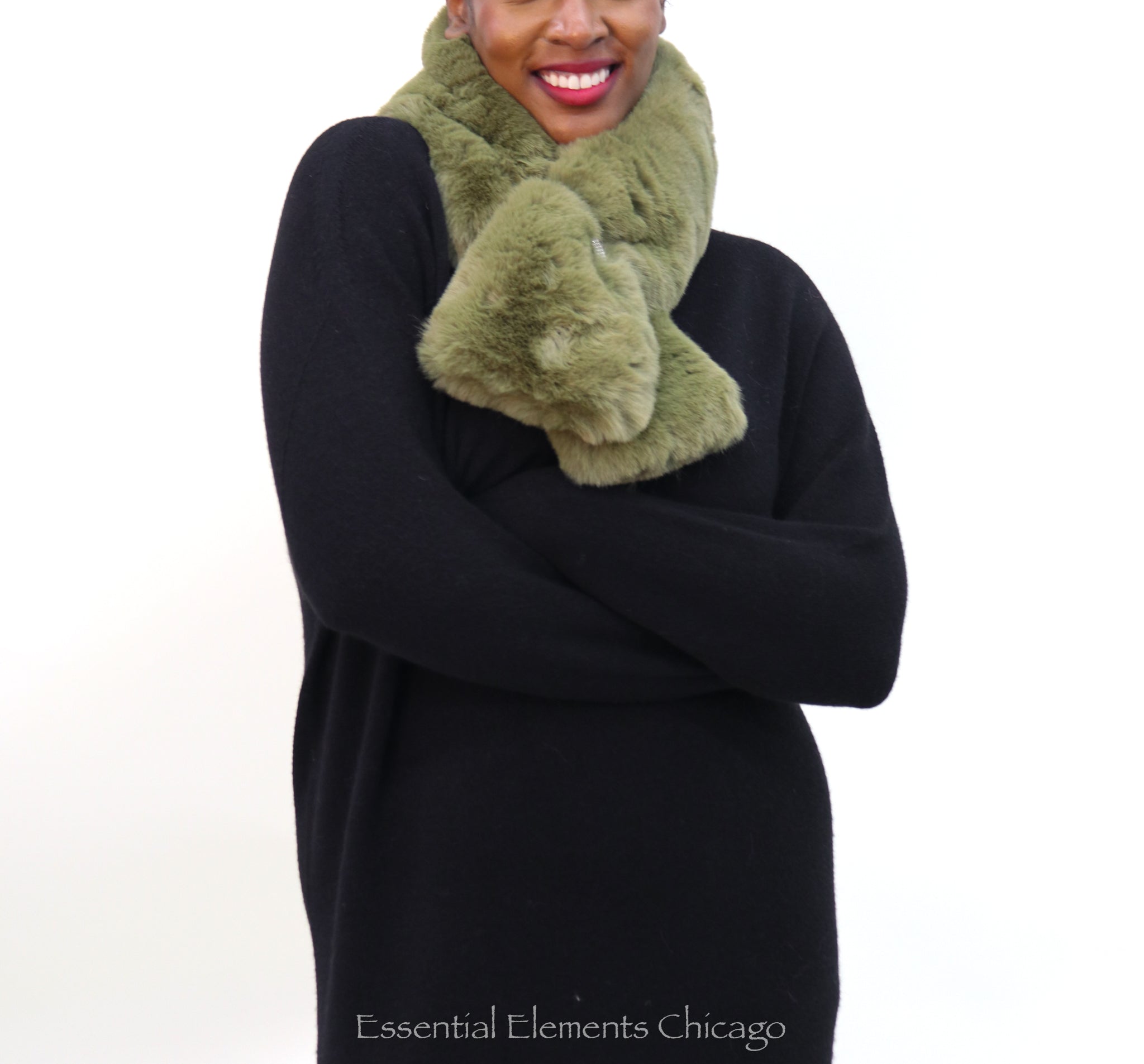 Faux Fur Scarf w/ Bling - Essential Elements Chicago