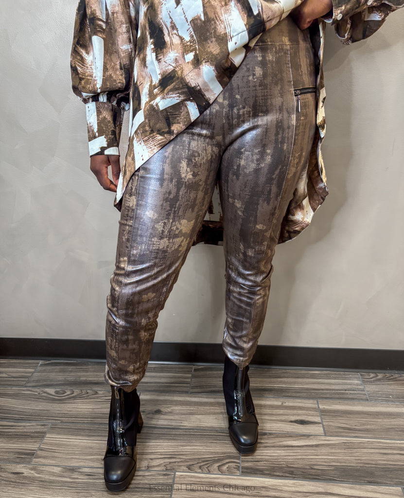 Faux Leather Printed Pant - Essential Elements Chicago
