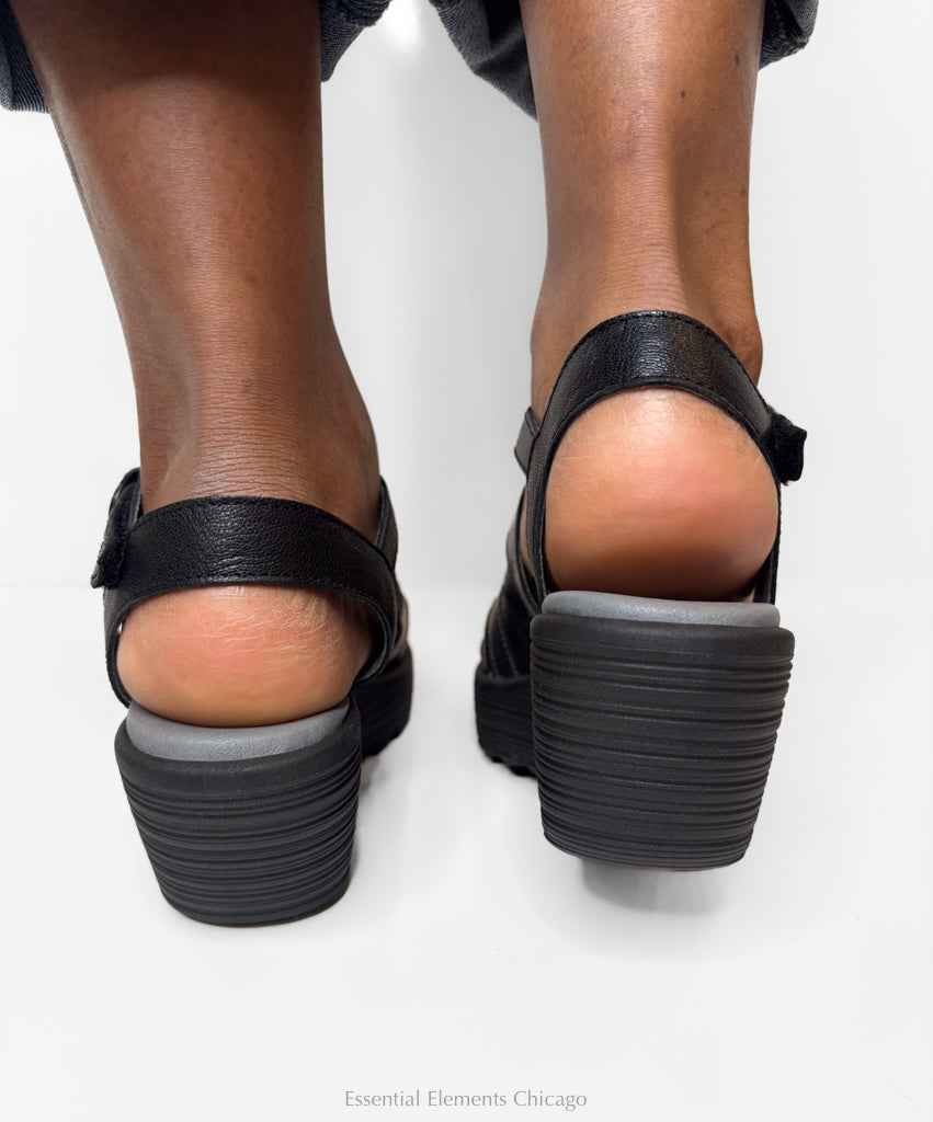 Fly London Buckle Sandal, Graphite - Essential Elements Chicago