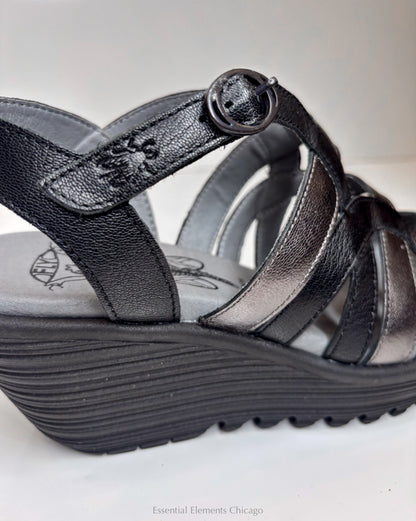 Fly London Buckle Sandal, Graphite - Essential Elements Chicago