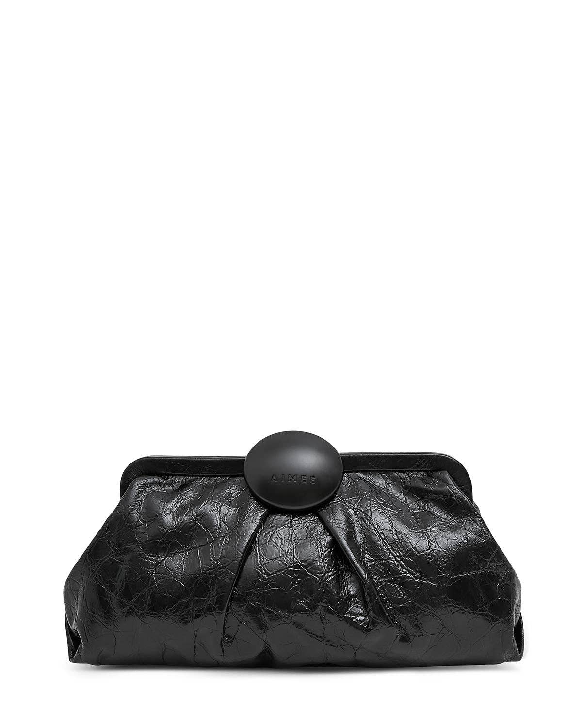 Aimee Full Circle Cutch - Black Crinkle