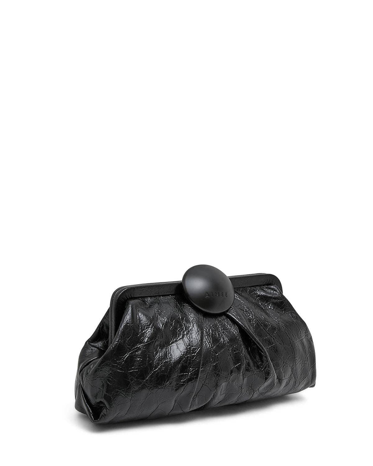 Aimee Full Circle Cutch - Black Crinkle