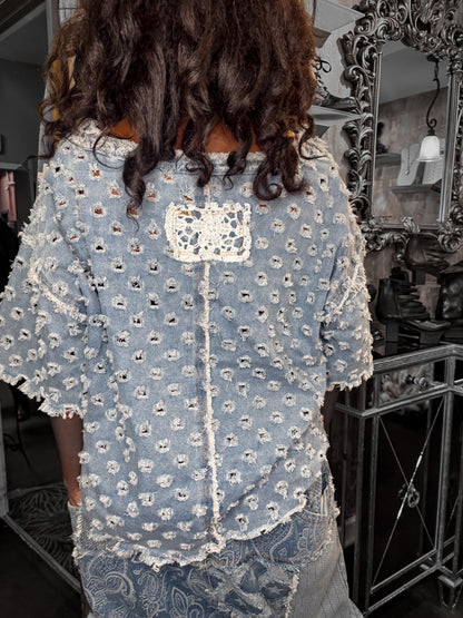 Funky Fray Denim Top - Essential Elements Chicago