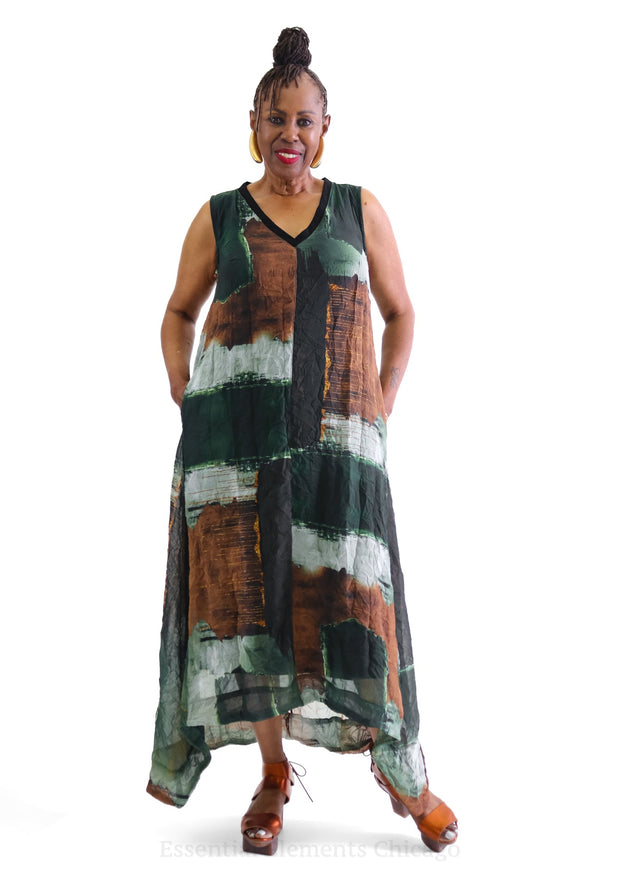 Gershon Bram Sleeveless Dress, Green - Essential Elements Chicago