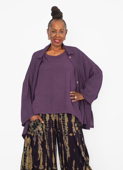 Gerties Big Shirt, Eggplant - Essential Elements Chicago