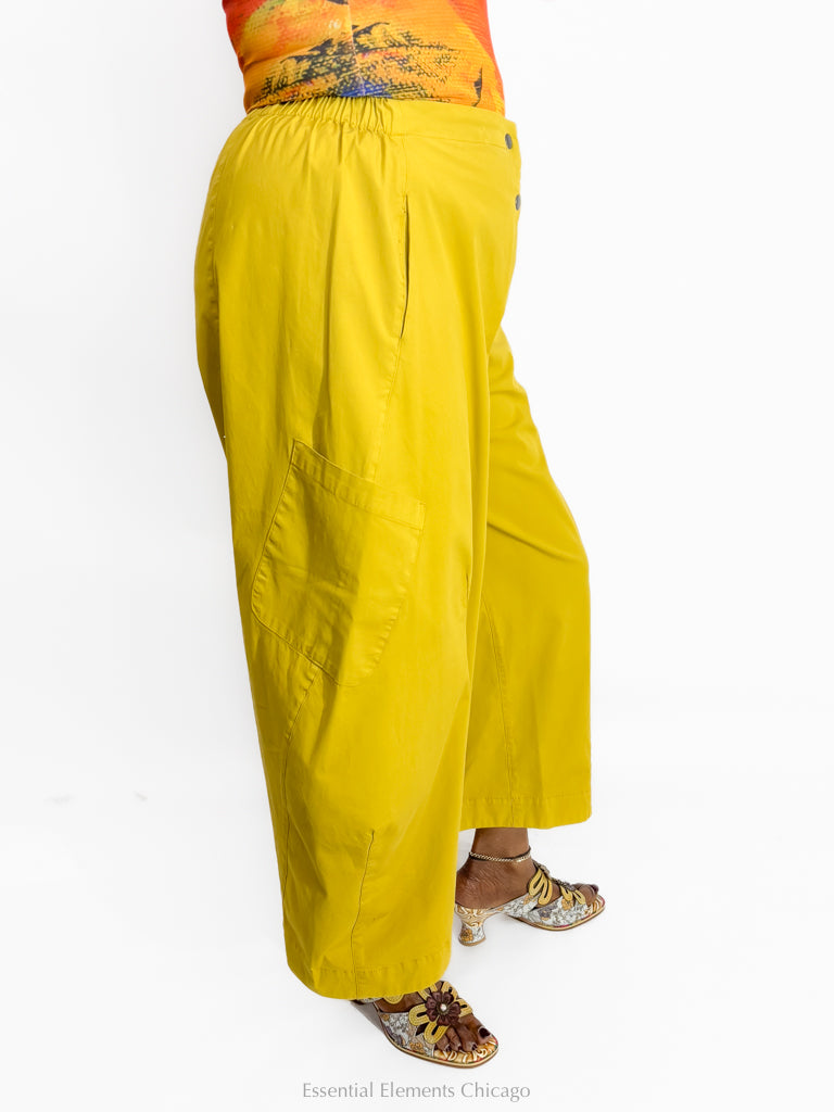 Gerties Snapfront Pant, Mustard Green - Essential Elements Chicago
