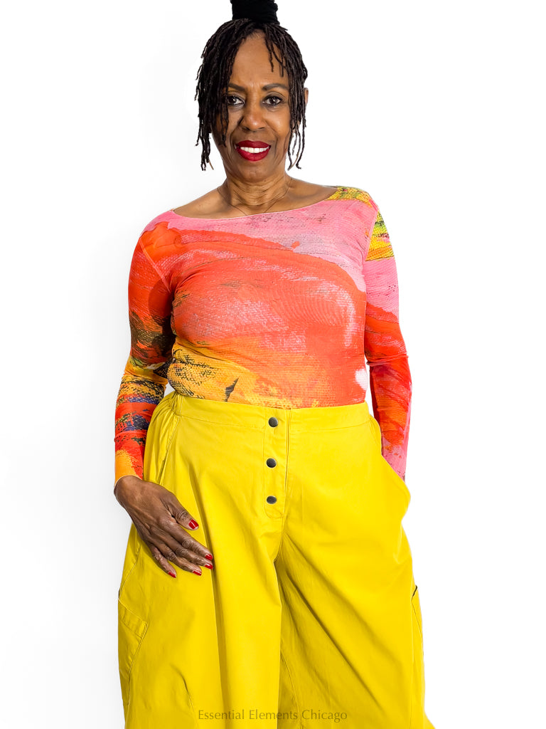 Gerties Snapfront Pant, Mustard Green - Essential Elements Chicago