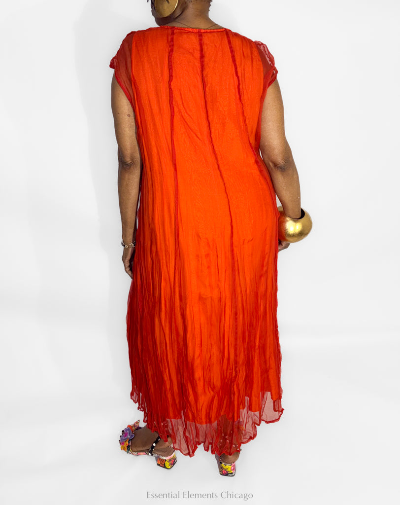 Grizas Crumpled Silk Chiffon Dress - Essential Elements Chicago