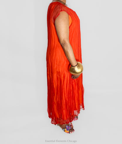 Grizas Crumpled Silk Chiffon Dress - Essential Elements Chicago