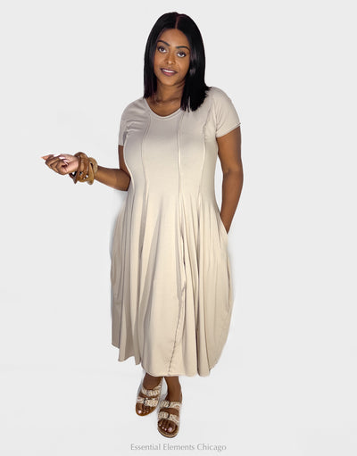 Grizas Exposed Seams Cotton Dress - Essential Elements Chicago
