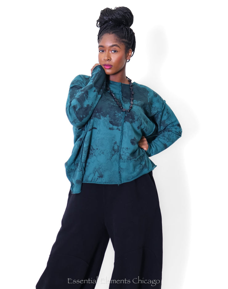 Grizas Print Top, Emerald - Essential Elements Chicago