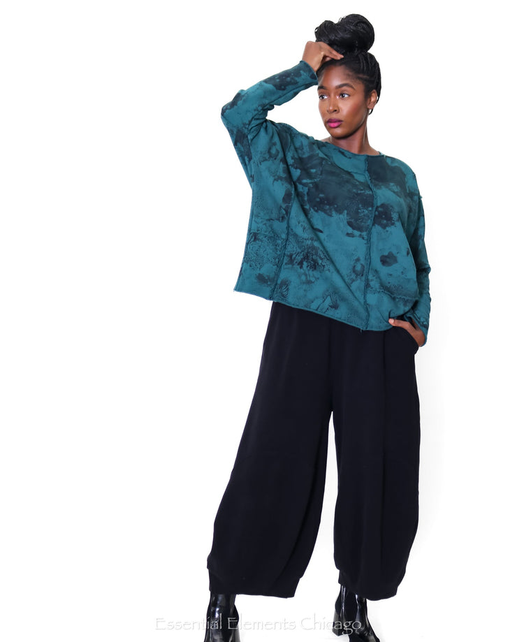 Grizas Print Top, Emerald - Essential Elements Chicago