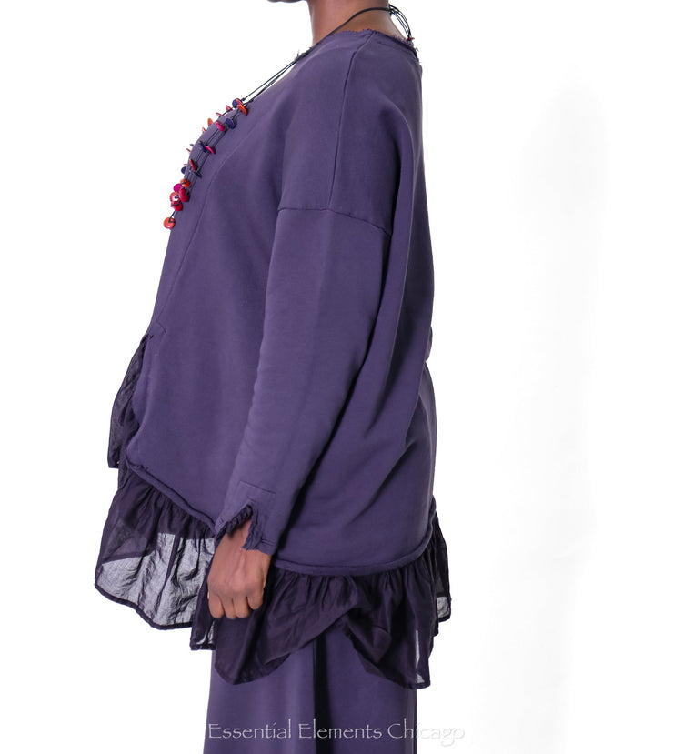 Grizas Ruffle Top, Violet - Essential Elements Chicago