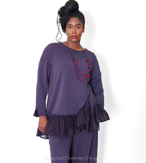 Grizas Ruffle Top, Violet - Essential Elements Chicago