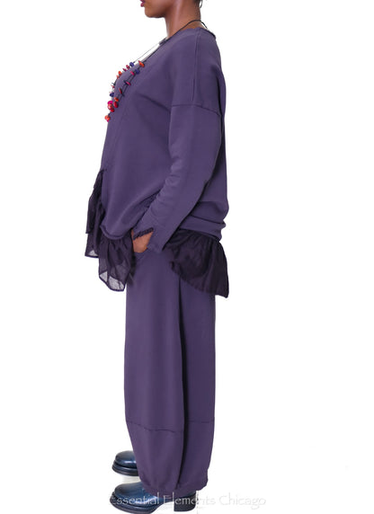 Grizas Ruffle Top, Violet - Essential Elements Chicago