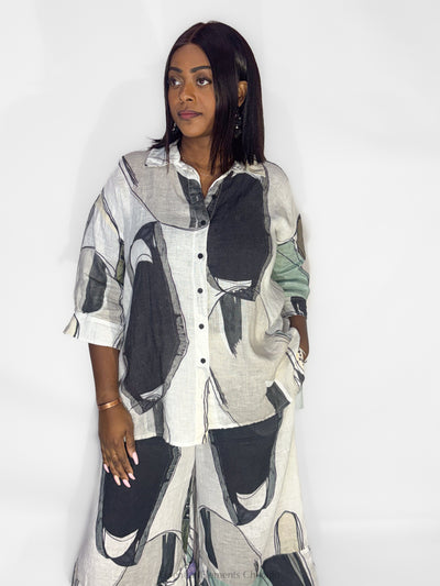 Grizas Tumble Stone Linen Blouse - Essential Elements Chicago