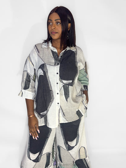 Grizas Tumble Stone Linen Blouse - Essential Elements Chicago