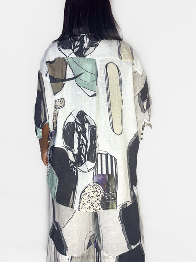 Grizas Tumble Stone Linen Blouse - Essential Elements Chicago