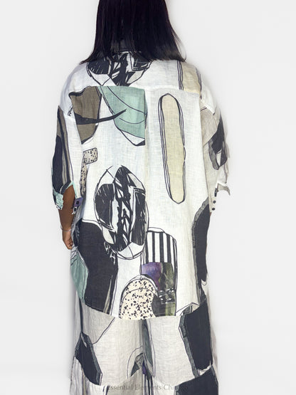 Grizas Tumble Stone Linen Blouse - Essential Elements Chicago