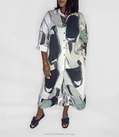 Grizas Tumble Stone Linen Blouse - Essential Elements Chicago