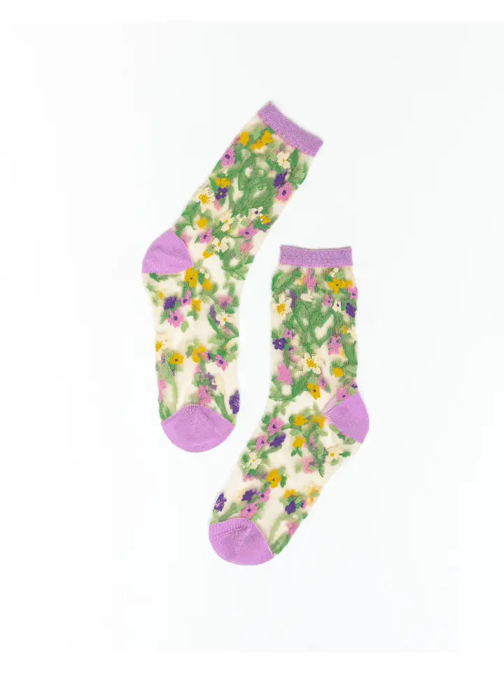 Sock Candy Heart Floral Crew Sock