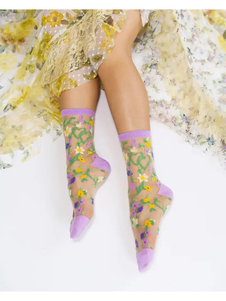 Sock Candy Heart Floral Crew Sock