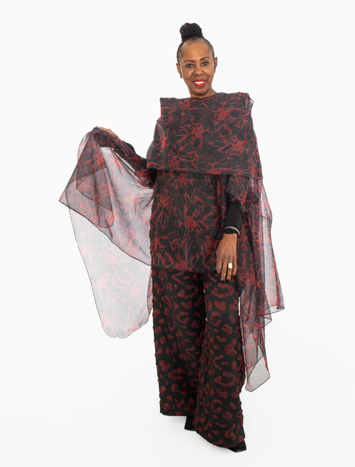 Heydari Abstract Cowl Top - Essential Elements Chicago