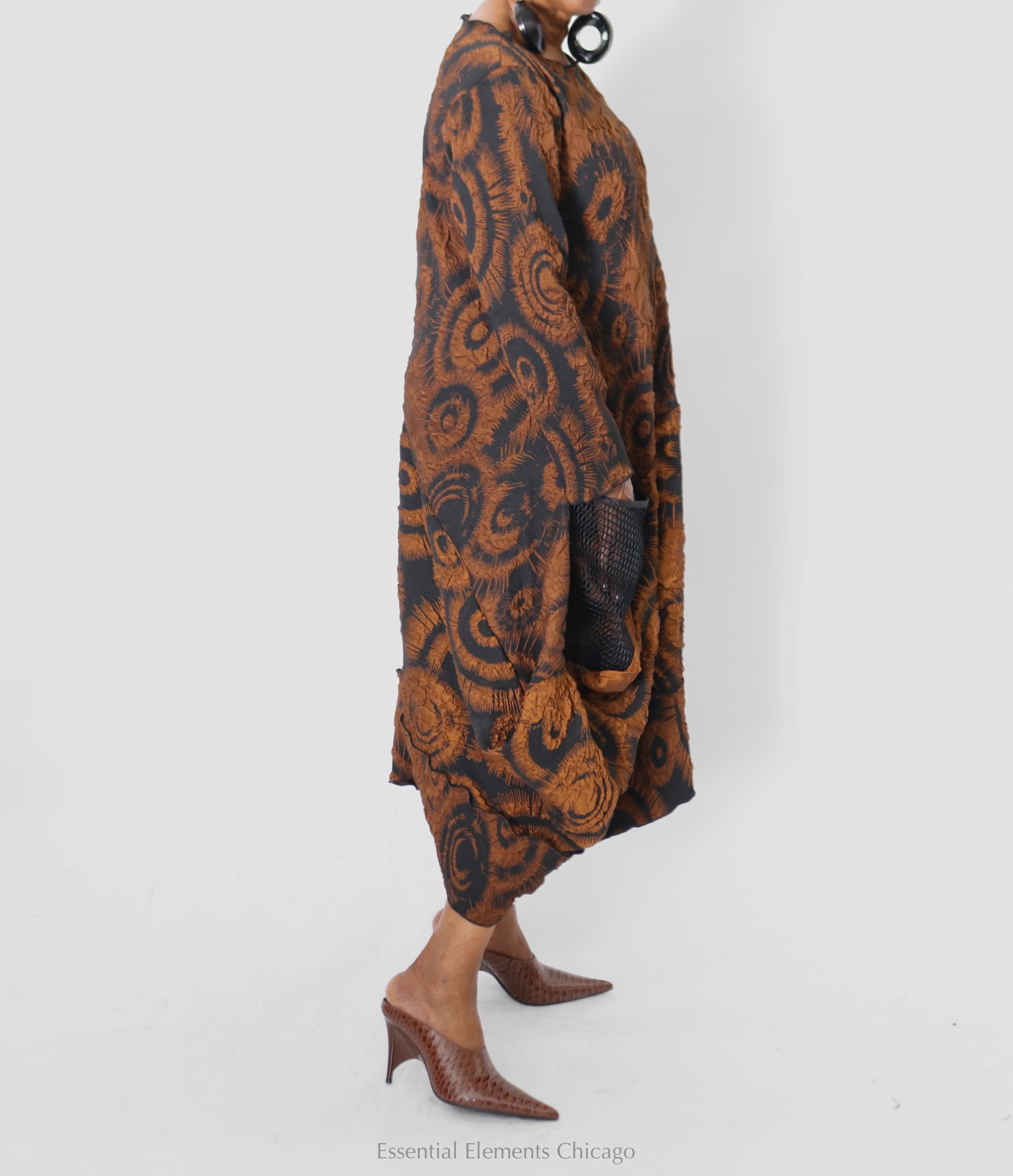 Heydari Bronze Mesh Pocket Dress