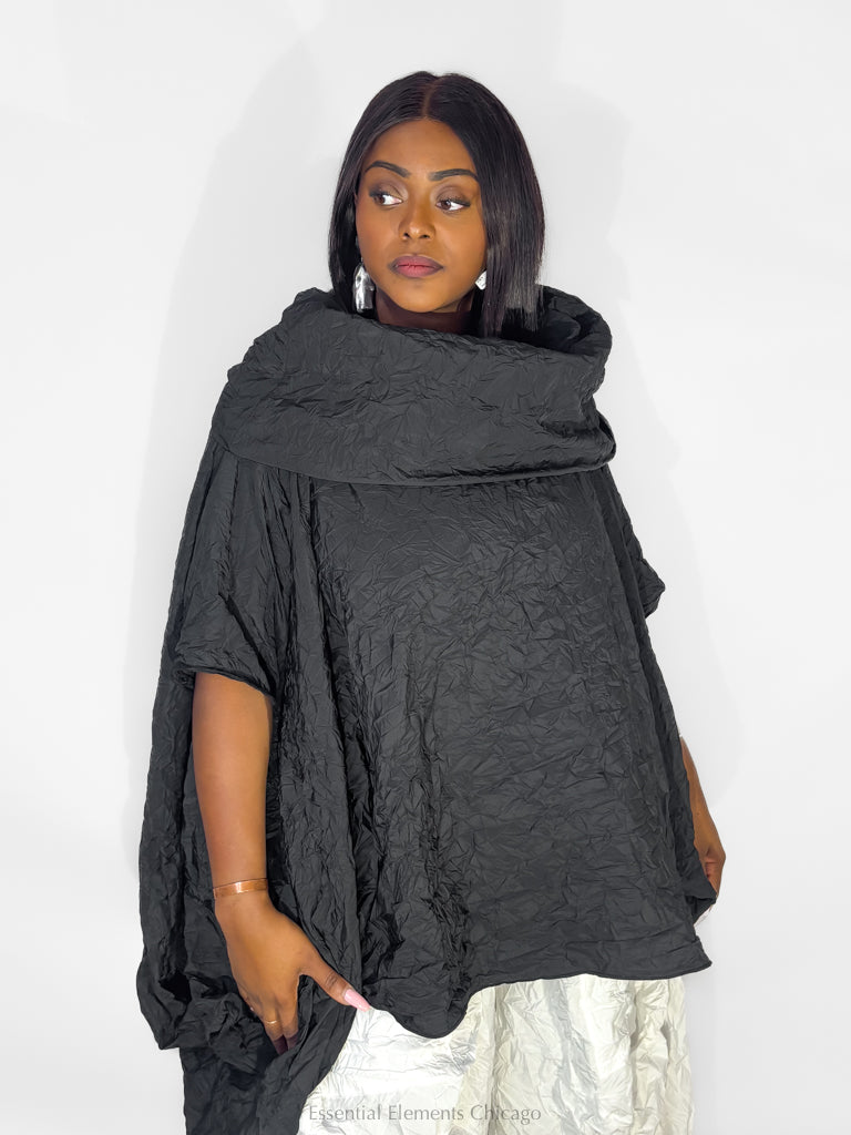 Heydari Crinkle Cowl Top