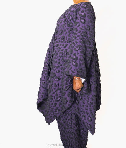 Heydari Flowy Textured Top - Purple - Essential Elements Chicago