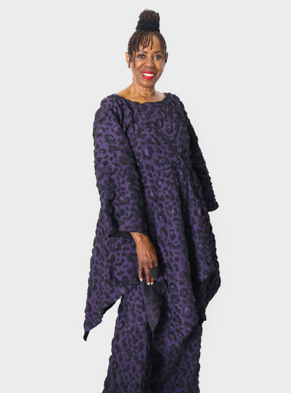 Heydari Flowy Textured Top - Purple - Essential Elements Chicago