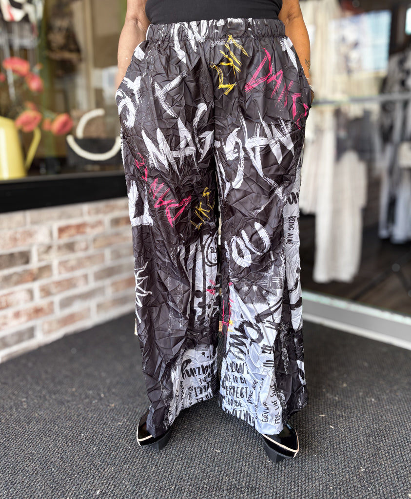 Heydari Graffiti Wide Leg Pants