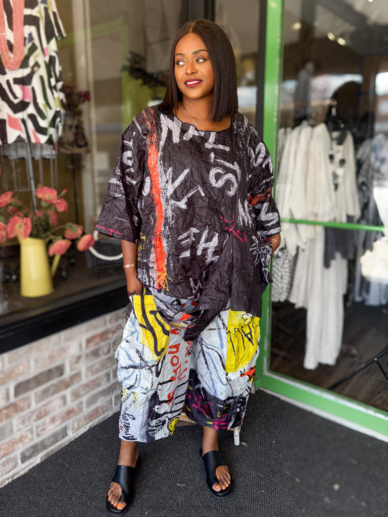 Heydari Graffiti Wide Leg Pants