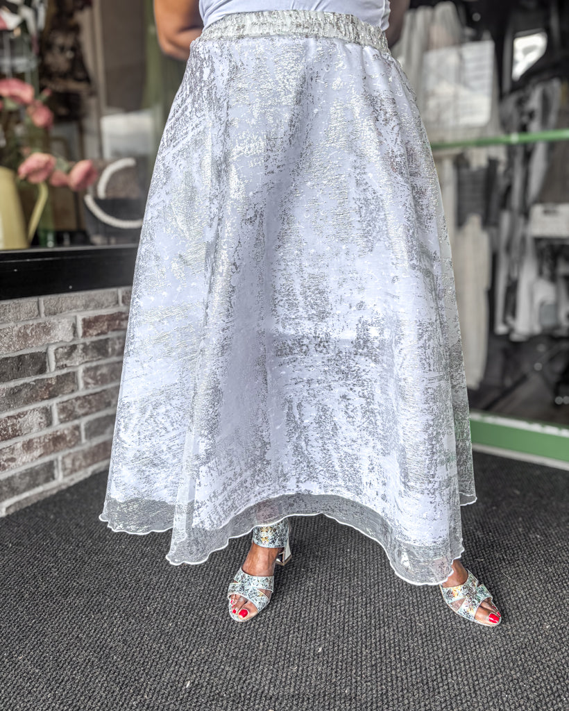 Heydari Metallic A-Line Skirt