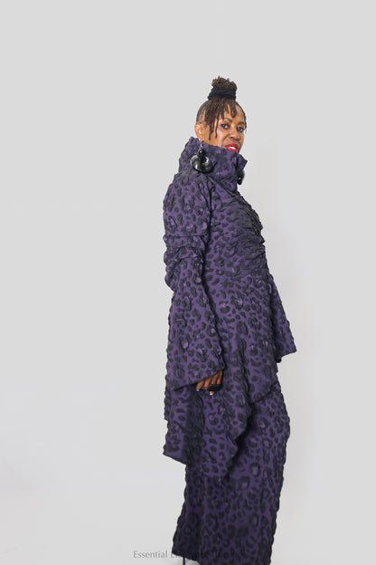 Heydari Ruched Tunic - Purple - Essential Elements Chicago