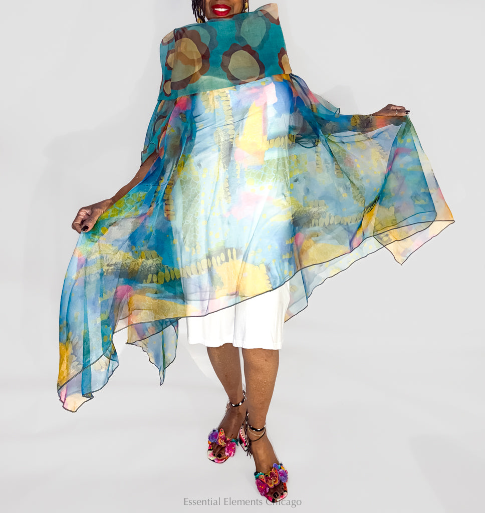 Heydari Sheer Abstract Tunic - Essential Elements Chicago