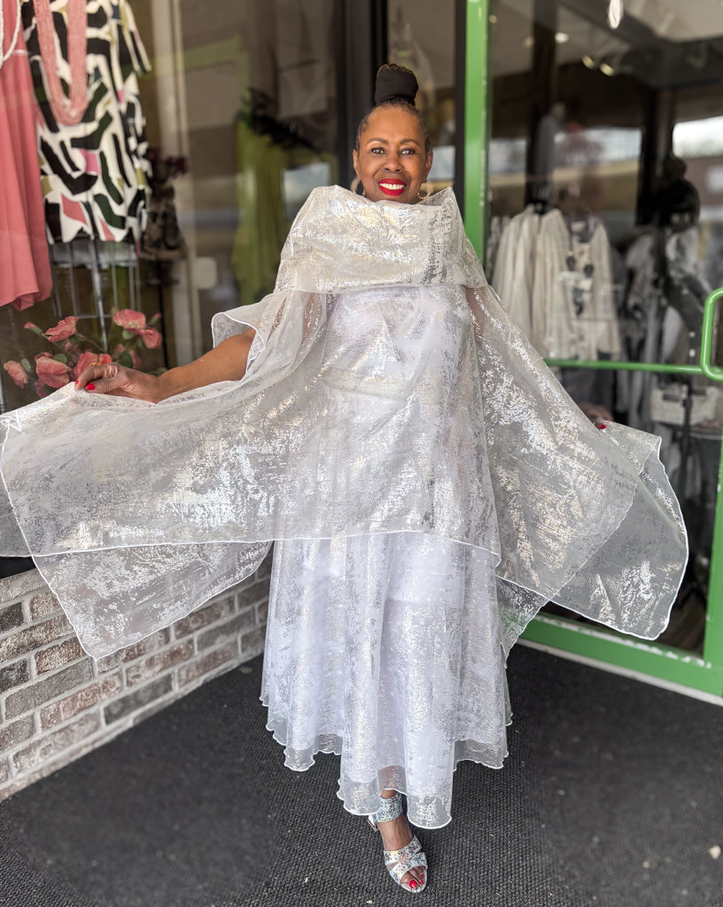 Heydari Silver Sheer Tunic