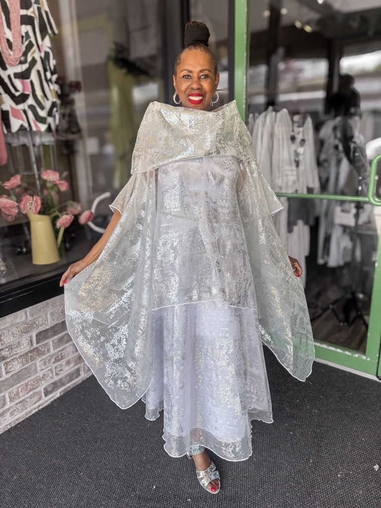 Heydari Silver Sheer Tunic