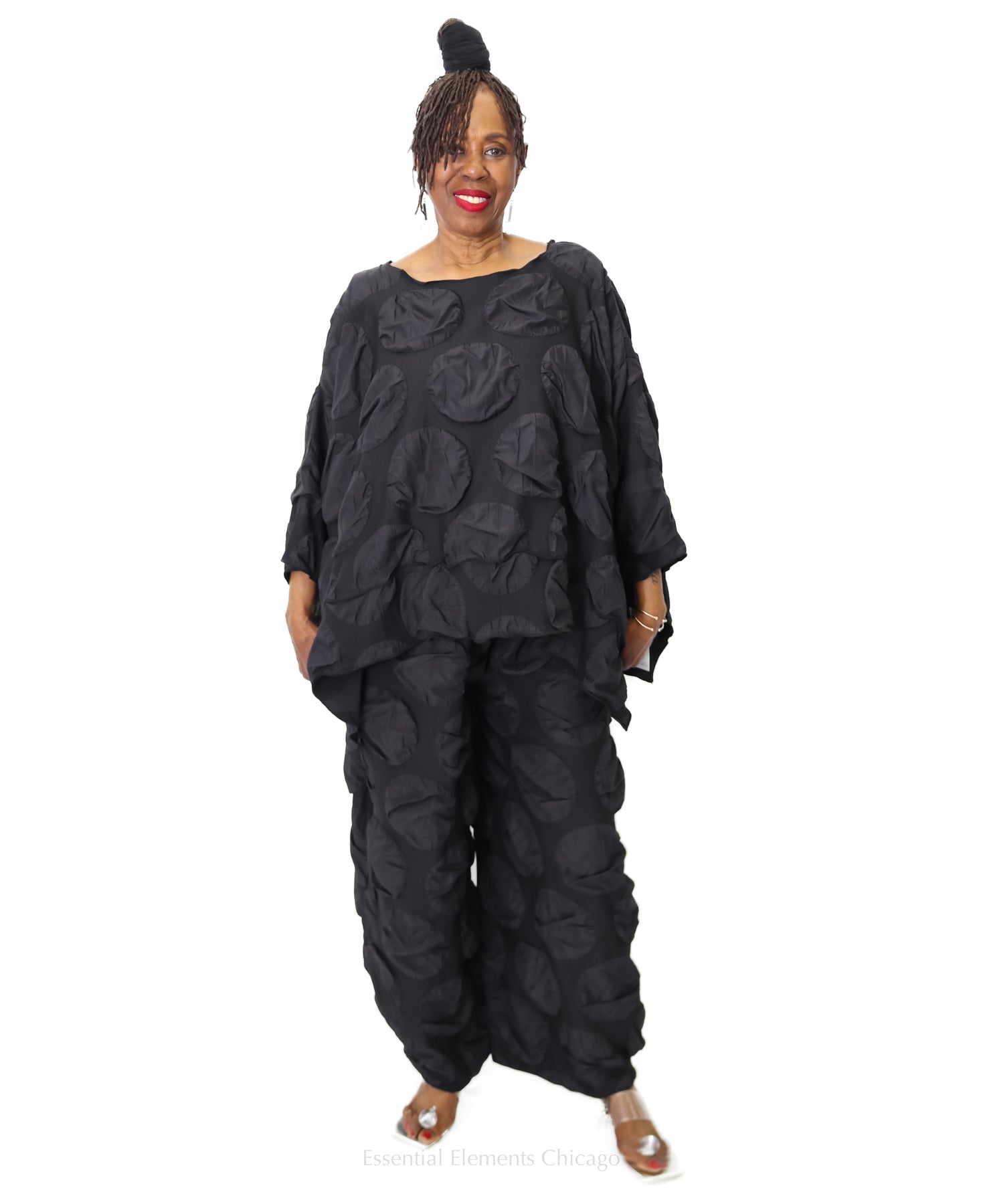 Heydari Textured Top, Black - Essential Elements Chicago
