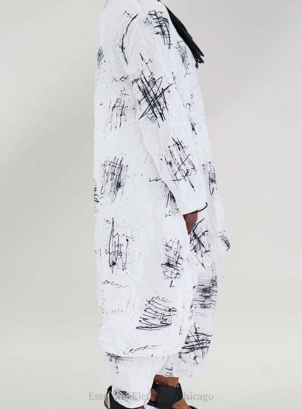 Heydari White Abstract Dress - Essential Elements Chicago