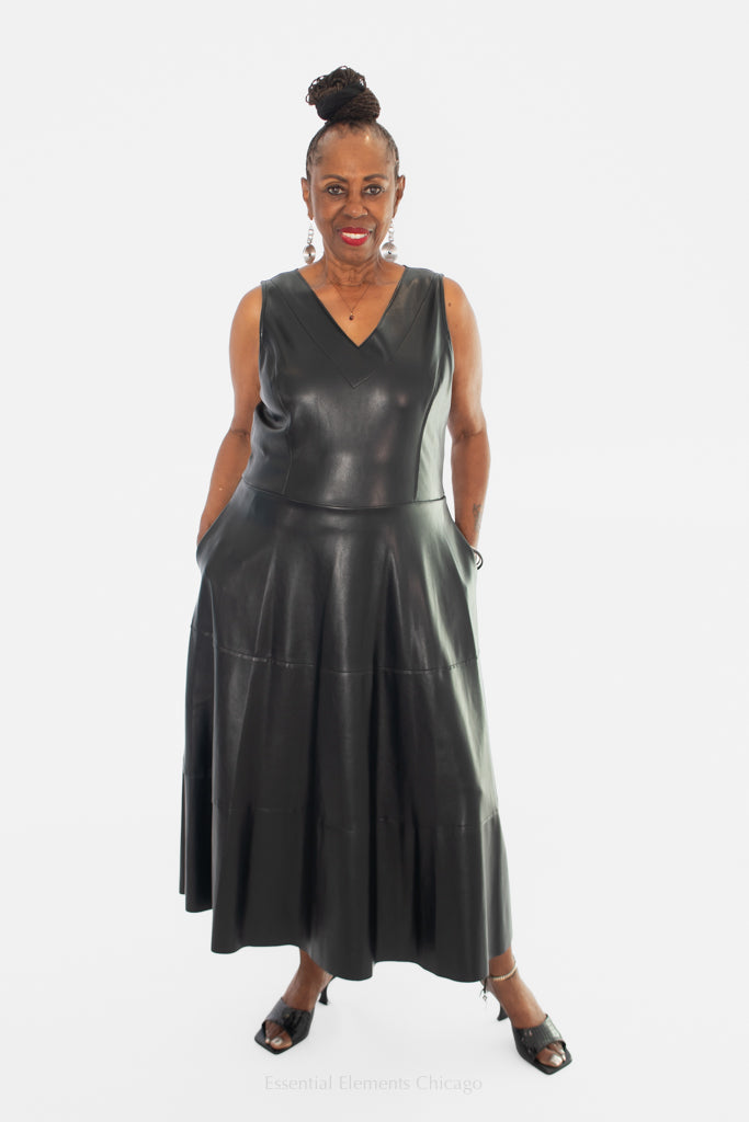 IC Collection Faux Leather Dress - Essential Elements Chicago
