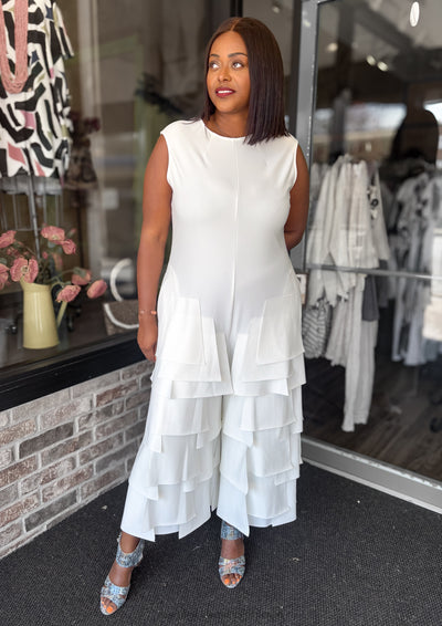 IC Collection Patch Jumpsuit, White - Essential Elements Chicago
