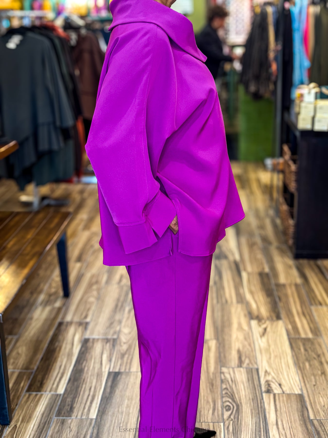 IC Collection Side Ruffle Top - Magenta
