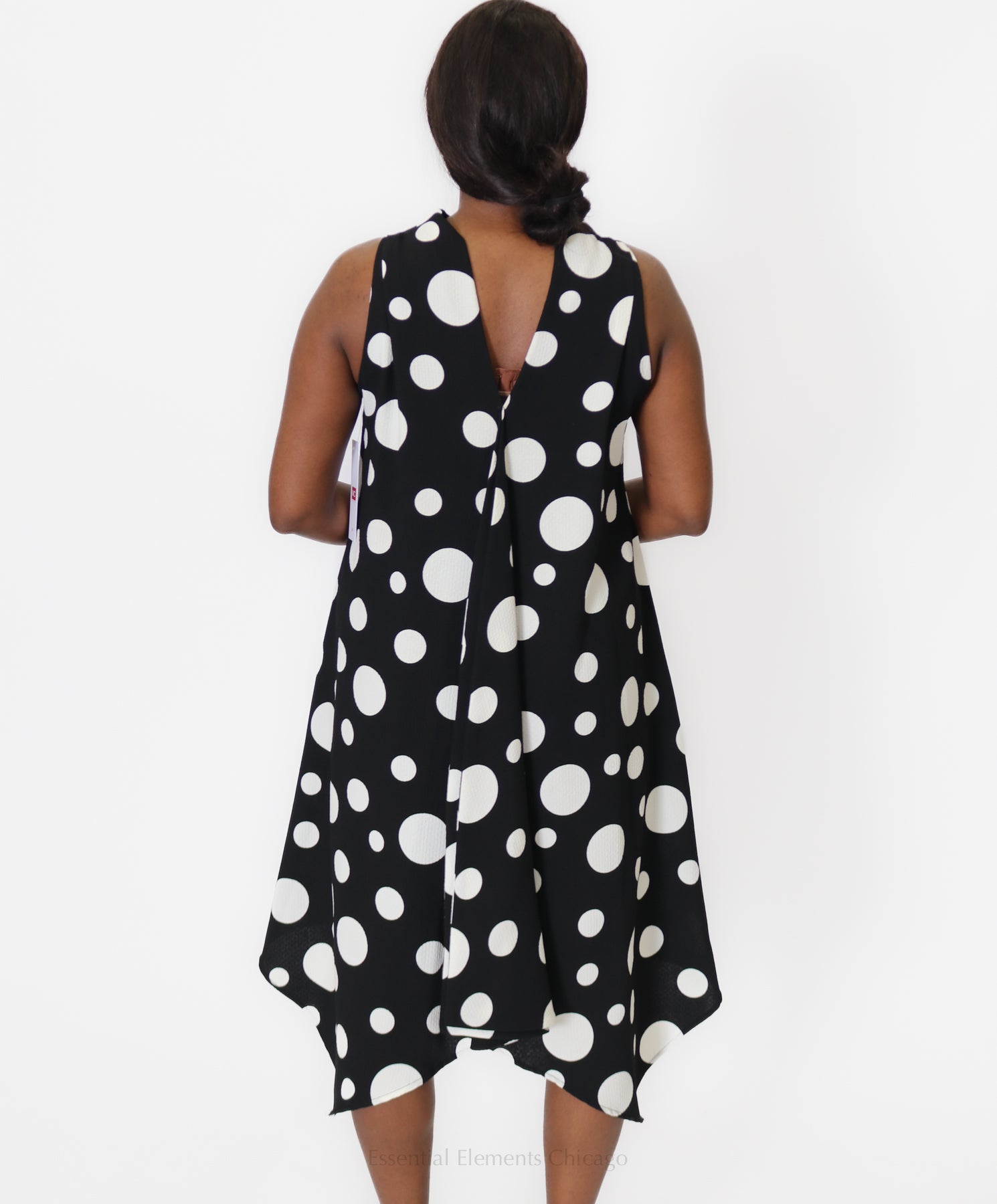 IC Collection White Dot Dress